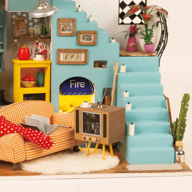 Rolife DIY Miniature House / Κατασκευή 3D Μινιατούρας με Φωτισμό: Joy's Peninsula Living Room 2