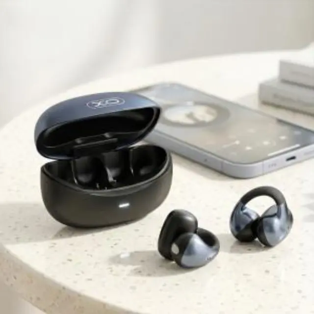 Open-ear Bluetooth ακουστικά handsfree με θήκη φόρτισης, σε μαύρο χρώμα 3