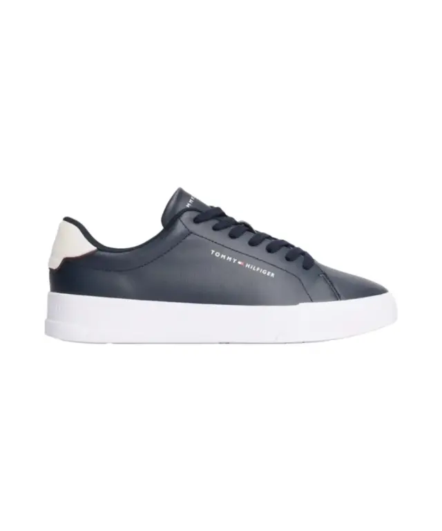 Tommy Hilfiger - Ανδρικά Sneakers Th Court Lth Detail Ess FM0FM05367-DW5 Μπλε Ναυτικό - 40