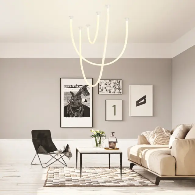 JUNGLE-ΦΩΤΙΣΤΙΚΟ ΚΡΕΜΑΣΤΟ ΛΕΥΚΟ ΜΕΤΑΛΛΙΚΟ LED SMD 60W 3000K 4000LM IP20 2400Χ1700Χ1000ΜΜ / ZM42LEDP240 2