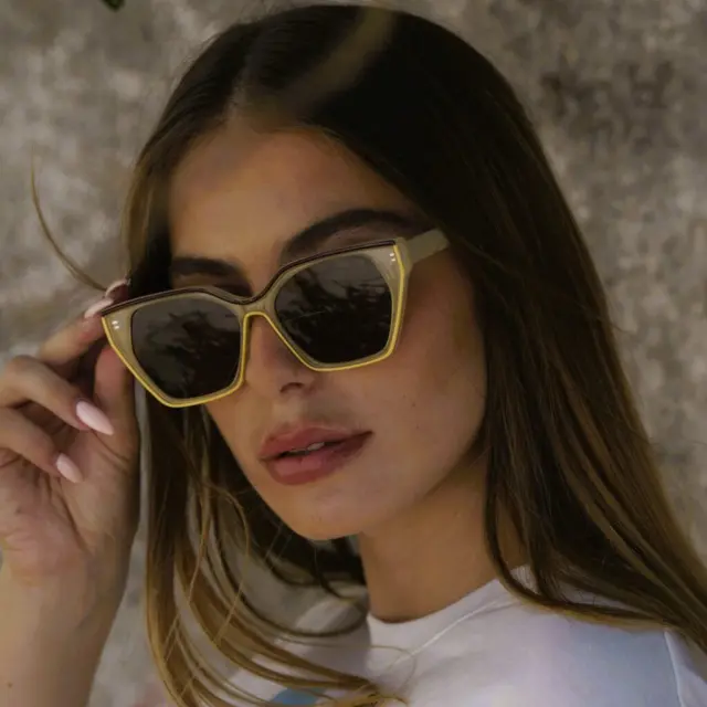 Ghetto Cat Eye Sunglasses Light Tea Frame For Women 3