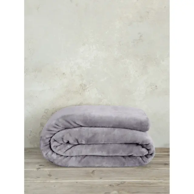 Κουβέρτα 220x240 Υπέρδιπλη Βελουτέ 550gsm Nima Coperta 100% Πολυέστερ- Smoky Lilac