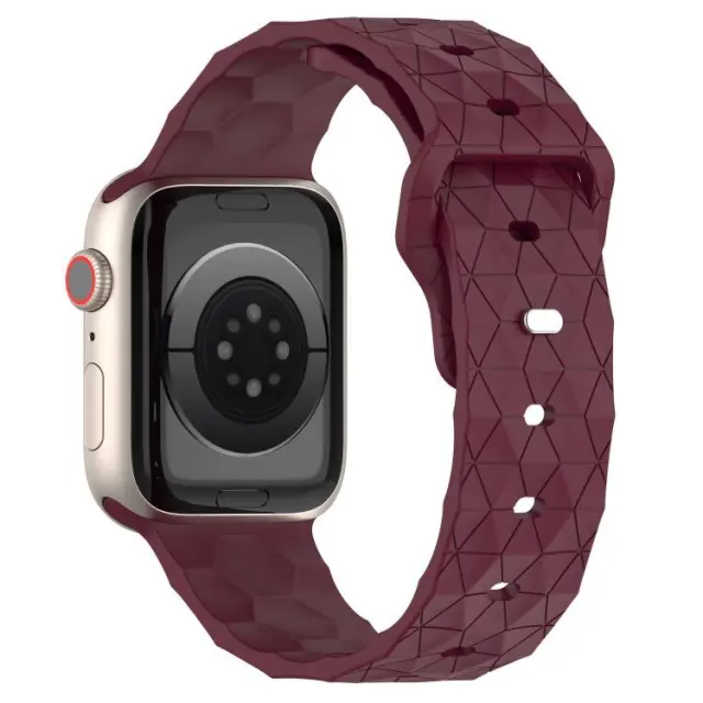 Football Texture Λουράκι για Apple Watch 38/40/41/42 (Series 10/11/12)mm- Wine Red OEM 2