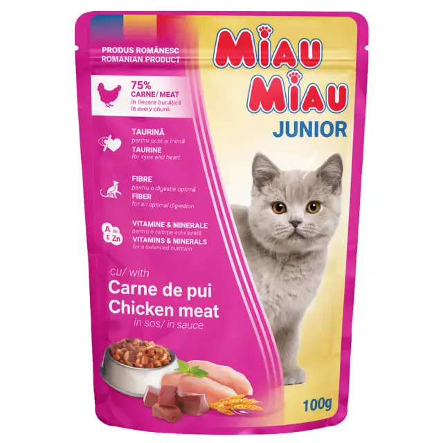 Miau Miau Κitten Κοτόπουλο σε Σάλτσα 100g