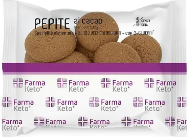 Farmaketo+ Pepite Al Cacao KETO Μπισκοτάκια Πρωτεΐνης με Γεύση Κακάο 50gr