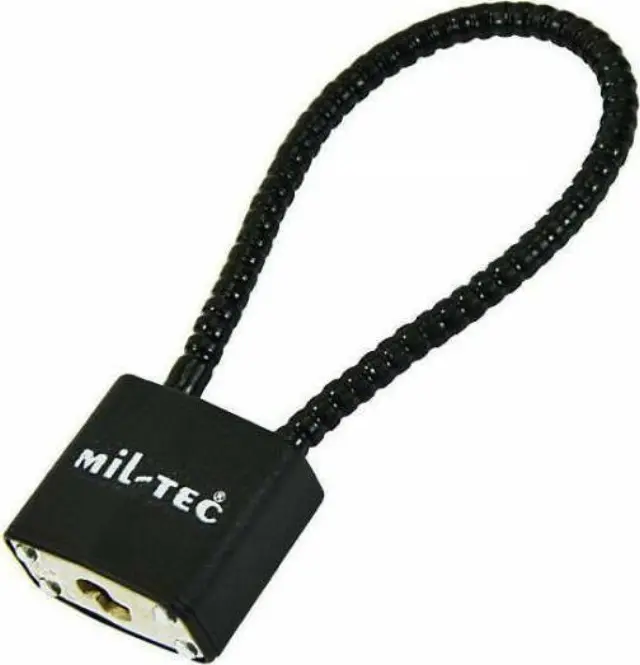 Mil-Tec Steel Cable Lock Black 200MM-Λουκέτο Ατσάλινο Μαύρο - 01-Black-Μαύρο 2