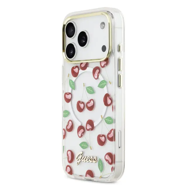 Guess IML Glitter Cherry MagSafe Case for iPhone 17 Pro 2