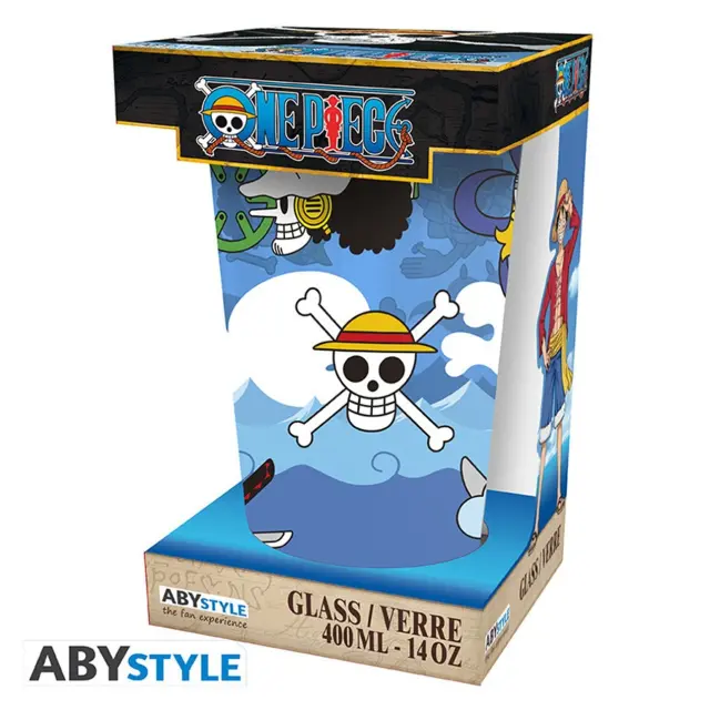 Ποτήρι γυάλινο ONE PIECE - Large Glass - 400ml - Skulls - ABYVER123 2