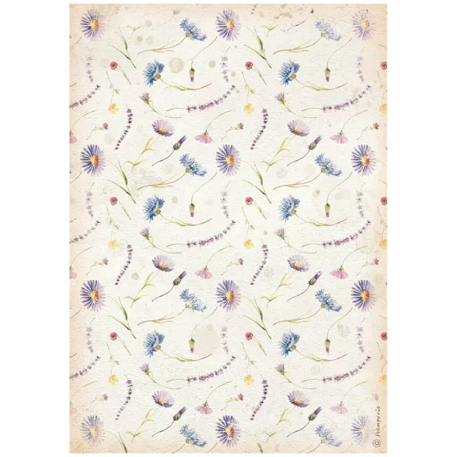 Ριζόχαρτο Stamperia 21x29cm, Create Happiness - Welcome Home, Flowers blue