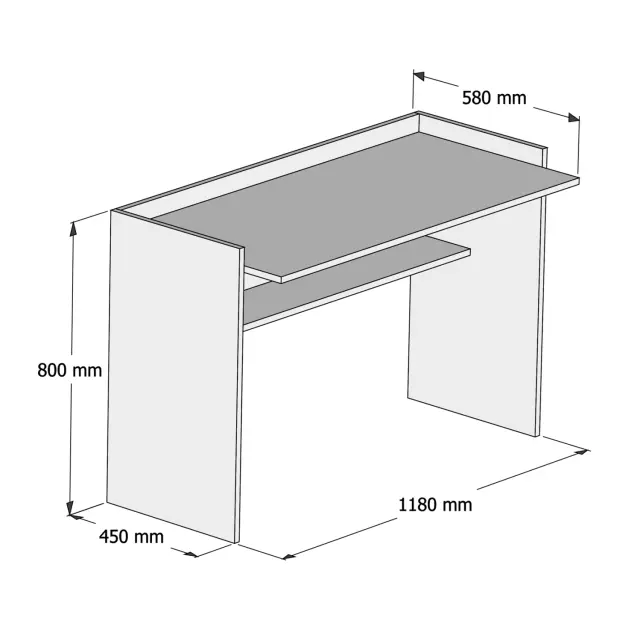 ΓΡΑΦΕΙΟ ΜΕΛΑΜΙΝΗΣ SONAMA ΛΕΥΚΟ 118x58x80Υεκ.FB99227.12 2