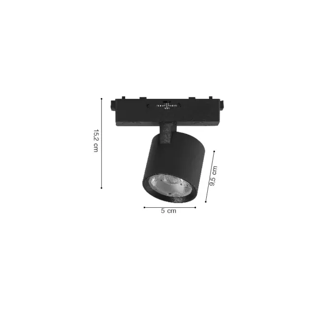 Inlight Φωτιστικό LED 7W 3CCT για Ultra-Thin μαγνητική ράγα σε μαύρη απόχρωση D:5X15,2X9,5cm (TMU0100-Black) 2