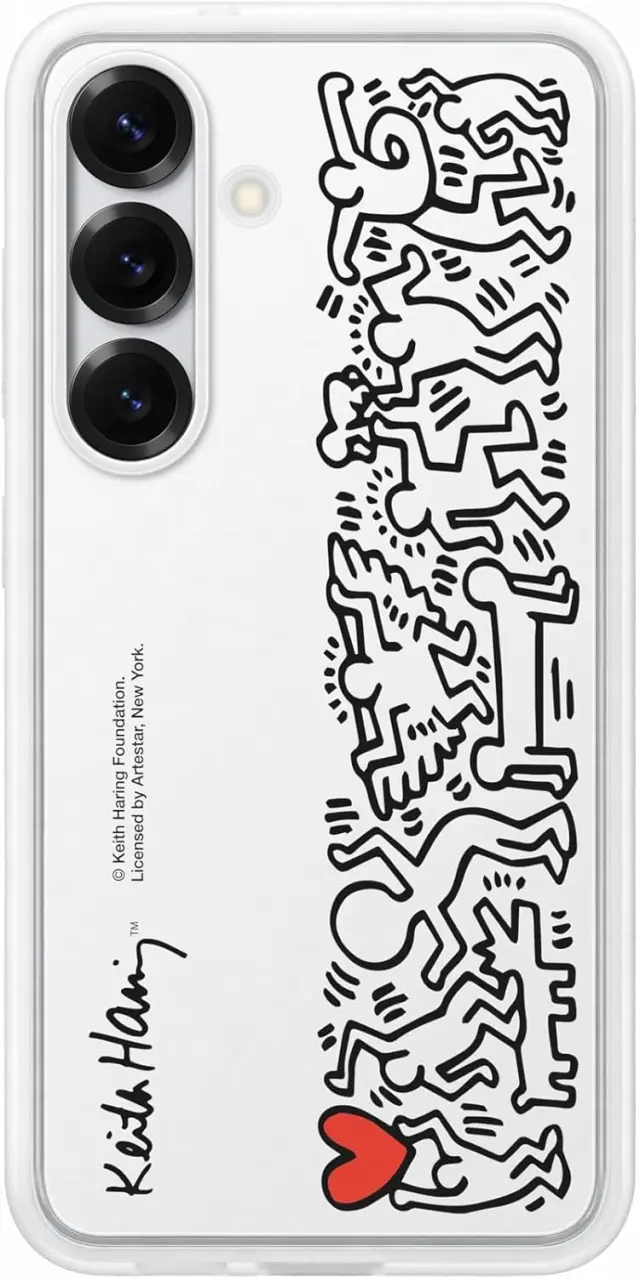Samsung Flipsuit Case EF-MS931 for Galaxy S25, Keith Haring Design Smartphone Cover, Protective Case, Insert Cards in Keith Haring Design and Neutral, White