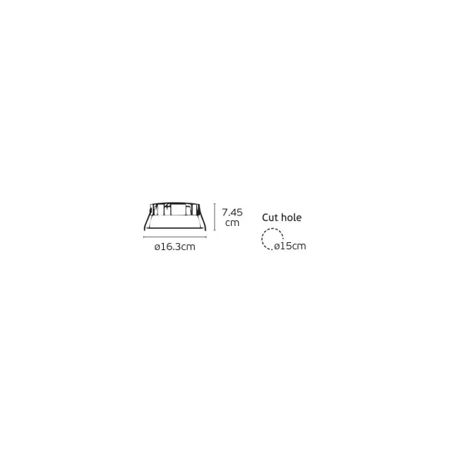 Alo 04614/W-CB/C Χωνευτό σποτ led αδιάβροχο 4000K 25W IP54 ø16.3cm λευκό+χρώμιο+μαύρο Άσπρο Μαύρο 2