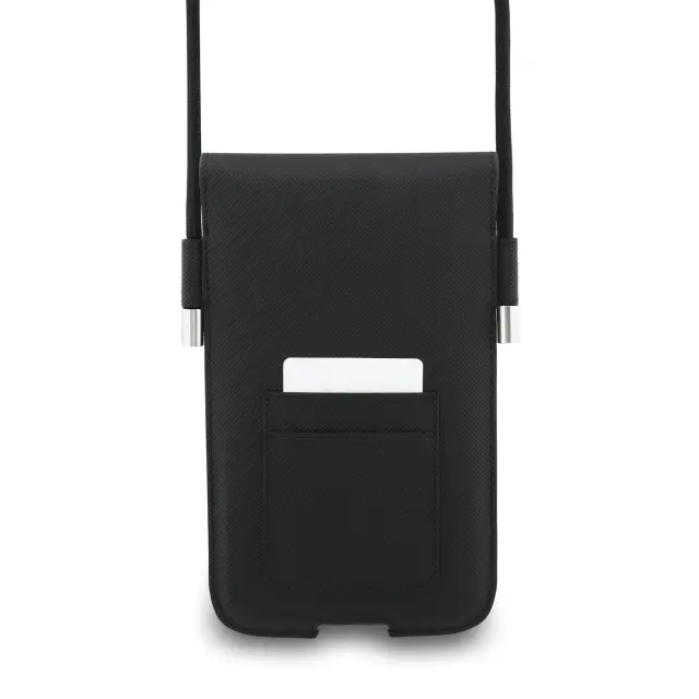 Lacoste PVC Iconic Petit Pique Metal Logo Phone Pouch XL Black 2
