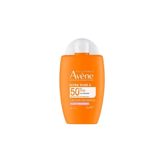 Avene | Ultra Fluid Eclat/Radiance Αντιηλιακό Προσώπου Λάμψης Κατά των Ρύπων SPF50+ | 50ml