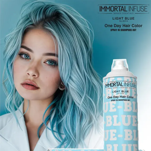 Immortal One Day Hair Color Spray – Light Blue 200ml 2