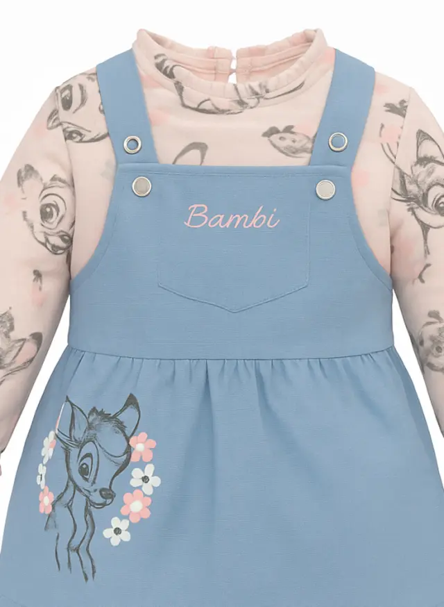 Μπλούζα με Φόρεμα Σαλοπέτα Jean Blue Bambi 8060253 - 12 M (80cm) 3