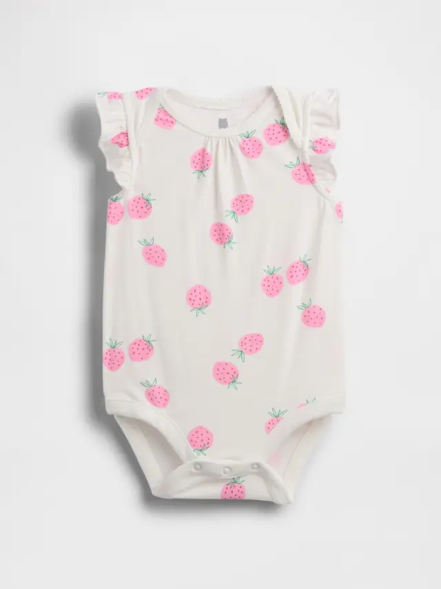 Βρεφικό Κορμάκι First Favorites με Βολάν στο Μανίκι Strawberry pink