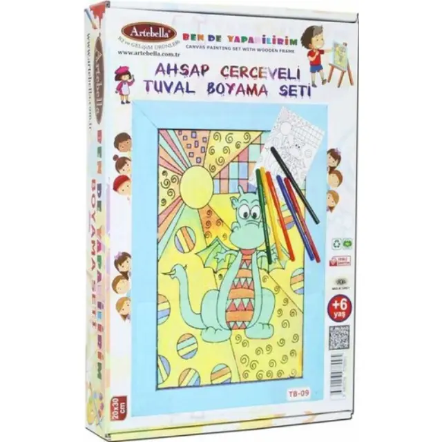 Artebella Σετ Ζωγραφικής Καρτολίνο & Χρώματα 20x30cm TB-09