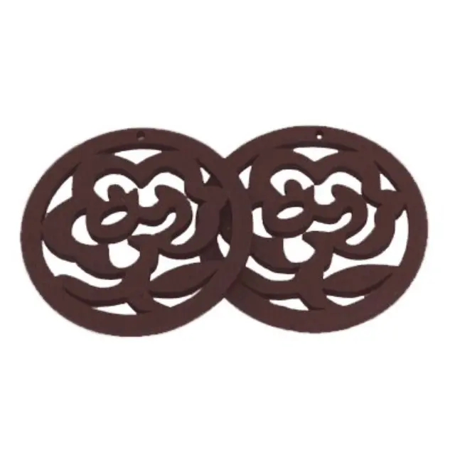 Ξύλινο Διακοσμητικό 50mm Roses Dark Chocolate - 4τεμ