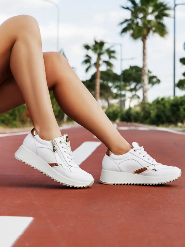 Imac Sneakers Γυναικείο δέρμα Άσπρο IMA/556940 BIANCO/NAPPA 2