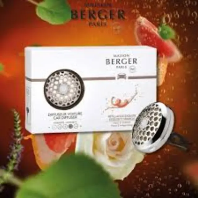 Maison Berger Paris Car Diffuser Kit Συσκευή Διάχυσης Αρώματος και Κεραμικός Δίσκος Petillance Exquise 3
