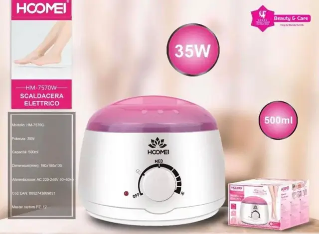 Hoomei Κεριέρα Αποτρίχωσης με Κάδο 500ml Ροζ 35W HM-7570W 2