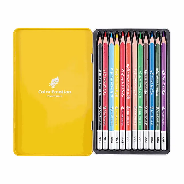 Deli Color Emotion Ξυλομπογιές σε Μεταλλικό Κουτί 12 Χρώματα 00205 2