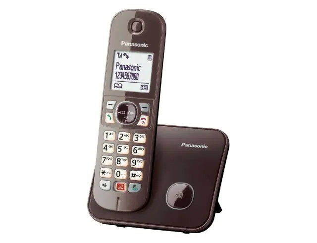 Ασύρματο Ψηφιακό Τηλέφωνο Panasonic KX-TG6851GRA Καφέ με Δυνατότητα Λειτουργίας σε Διακοπή Ρεύματος, Μεγάλη Οθόνη και Ανοιχτή Ακρόαση