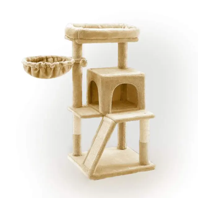Ονυχοδρόμιο Γάτας 4 Επιπέδων Μπεζ 48x48x96cm