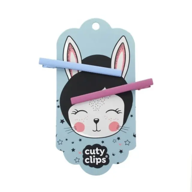 Cuty Clips Moon Rabbit Παιδικά Τσιμπιδάκια Μαλλιών 2Τεμ. No17 - Σιέλ & Φούξια