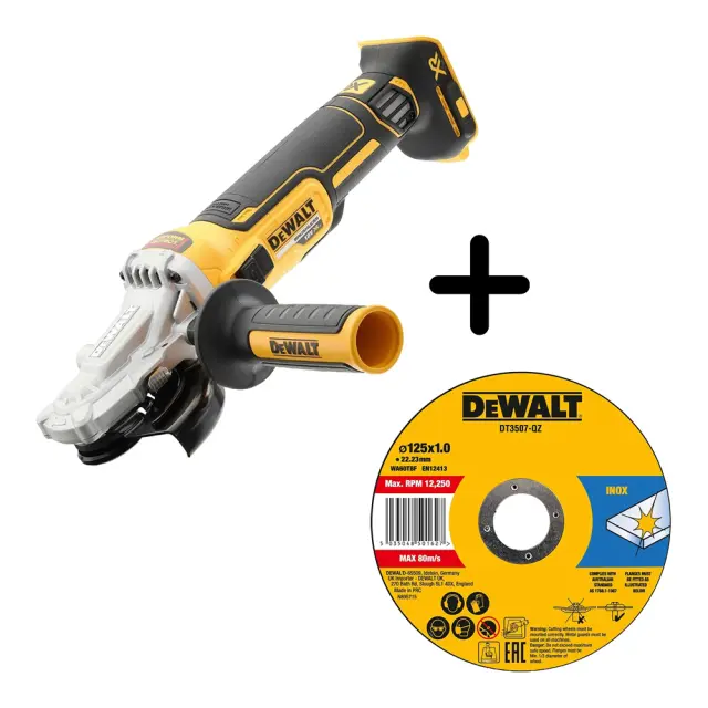 DEWALT ΤΡΟΧΟΣ 18V SOLO DCG405FN ΚΑΙ ΔΩΡΟ DEWALT ΔΙΣΚΟΣ Φ125