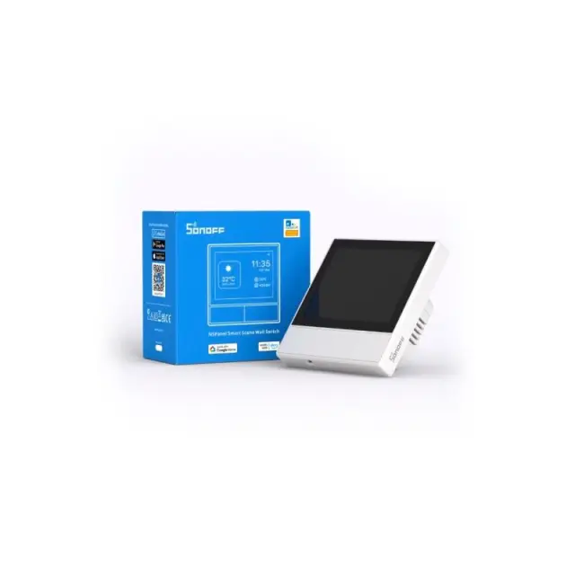 Smart Διακόπτης Τοίχου WiFi 86mm με Οθόνη Αφής και Controller Άσπρο 2