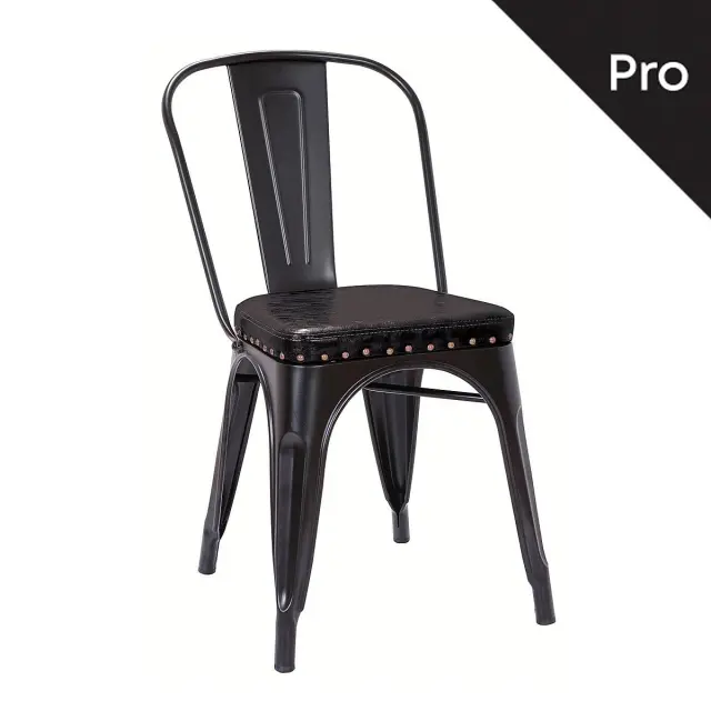 Καρέκλα RELIX Στοιβαζόμενη Μαύρο Μέταλλο/PVC 45x51x82cm