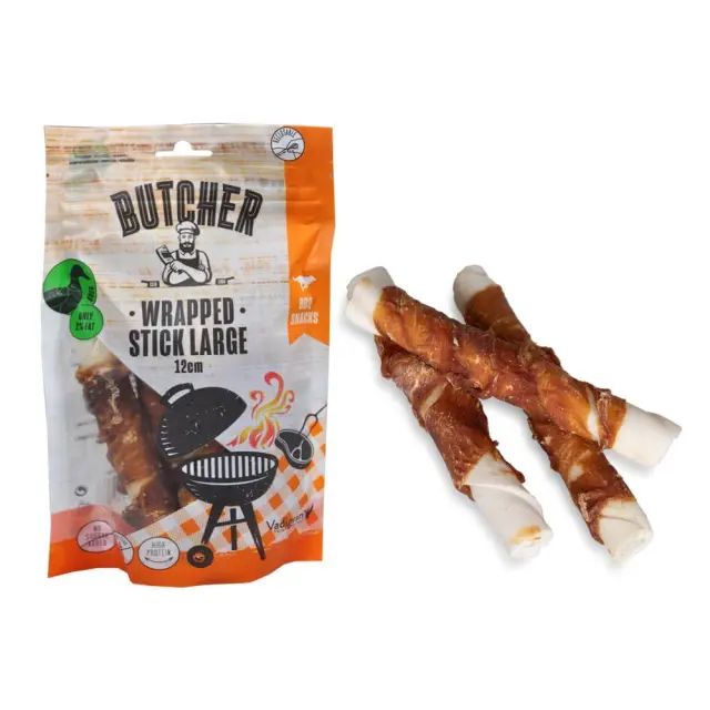 Vadigran Butcher BBQ Duck Wrapped Stick Λιχουδιά Σκύλου με Πάπια Large 12cm 140gr 3