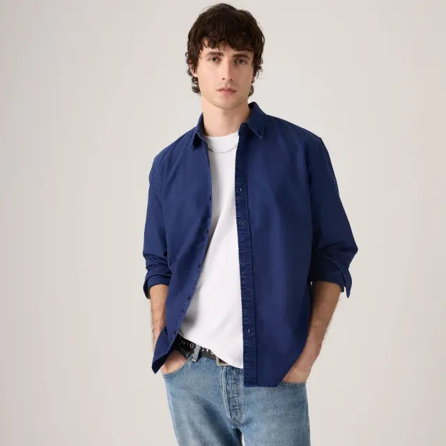 AUTHENTIC BUTTON DOWN BLUES - AUTHENTIC BUTTON DOWN MEDIEVAL BLUE GARMENT DYE Medieval Blue