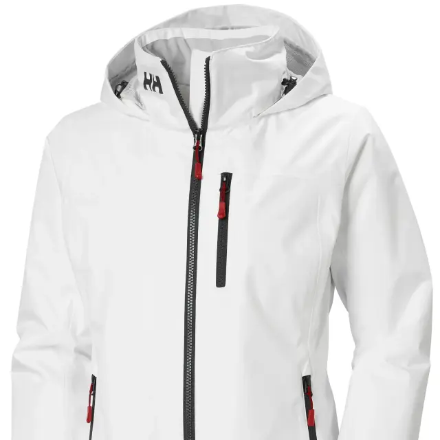 Helly Hansen Women's Crew Hooded Midlayer Sailing Jacket 2.0 Γυναικείο Αδιάβροχο Μπουφάν Με Επένδυση White - Medium