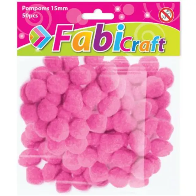 Pompoms Fabi 1.5cm 50τεμ ροζ