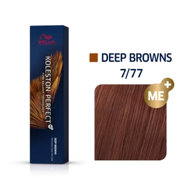 Wella Professionals Koleston Perfect Me+ Rich Naturals 60ml | Απόχρωση 7/77 Deep Browns / Ξανθό Καφέ Μαονί 2