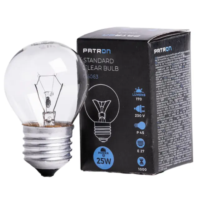 Incandescent Bulb E27 25W P45 230V CL