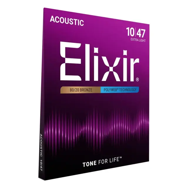 Elixir 11000 Polyweb 80/20 Bronze Extra Light Χορδές Ακουστικής Κιθάρας 10-47
