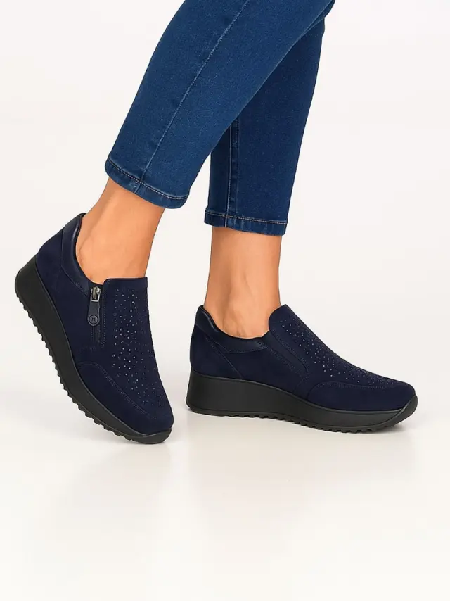 Imac Sneakers Γυναικείο δέρμα Nubuck Μωβ IMA/208370 BLUE 2