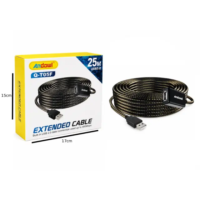 Andowl Καλώδιο Επέκτασης USB 2.0 25 Μέτρων Q-T05F - Andowl Q-T05F USB 2.0 Extension Cable 25M 0751234 2