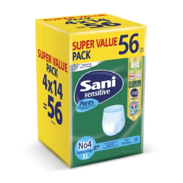 Sani Sensitive Πάνες Βρακάκι Ακράτειας XLarge 4x14τμχ
