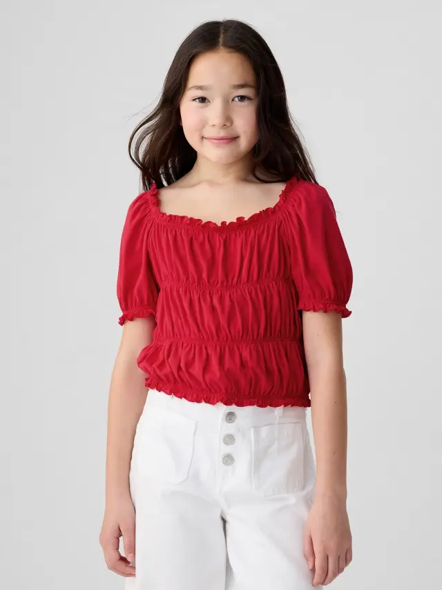Κόκκινο Παιδικό Smocked Τοπ slipper red - XL
