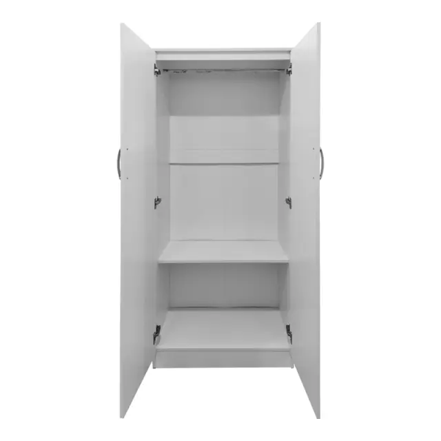 Ντουλάπα τετράφυλλη με πατάρι Athos Ι pakoworld λευκή 160x42x240εκ 3