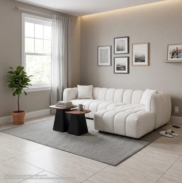 ΚΑΝΑΠΕΣ ΓΩΝΙΑ (ΔΕΞΙΑ) FB93326.02R ΕΚΡΟΥ ΥΦΑΣΜΑ 280x89-165(η γωνία)x70Υεκ 2