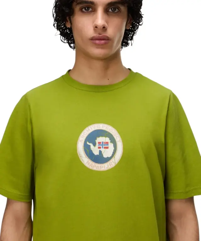 Napapijri - Ανδρικό T-shirt S-Phos SS Relaxed fit NP0A4G5A-G3B Πράσινο - S 3