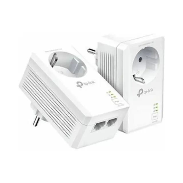 Tp-Link Powerline Διπλό για Ενσύρματη Σύνδεση με Passthrough Πρίζα και 2 Θύρες Gigabit Ethernet (TL-PA7027P KIT v1)