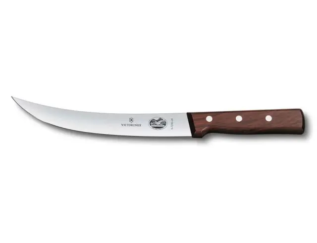 Μαχαίρι κρέατος Victorinox με καμπύλη στενή λάμα, ξύλινη λαβή και μήκος λεπίδας 25cm5.7200.25 2